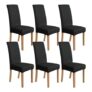 Amazon Basics Stretch Dining Chair Covers, Set of 6, Black