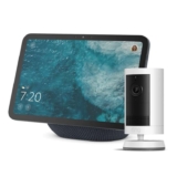 Amazon Echo Show 8 (newest gen), Graphite Ring Outdoor Camera Plus (newest gen), White, View your garden on Echo Show