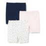 Amazon Essentials Baby Girls Bike Shorts, 3-Pack, Navy/Pink/Dots, 24 Months