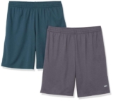 Amazon Essentials Loose-Fit Training Shorts – Pack of 2 – Charcoal/Green XL / Small £8.49