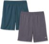 Amazon Essentials Loose-Fit Training Shorts – Pack of 2 – Charcoal/Green XL / Small £8.49