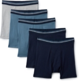 Amazon Essentials Mens Breathable Cotton Boxer Brief Pants, Tag-Free, Pack of 5