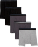 Amazon Essentials Mens Breathable Cotton Boxer Brief Underwear, Tag-Free, Pack of 5
