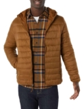 Amazon Essentials Mens Lightweight Water-Resistant Packable Hooded Puffer Jacket size L