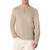 Amazon Essentials Mens Long-Sleeve 100% Cotton Henley Shirt – Size M