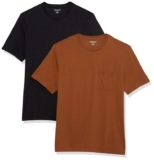 Amazon Essentials Mens Pocket T-Shirt Pack of 2 – Size XXL Black-Brown / Size S Navy-Olive £3.94