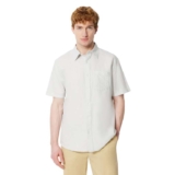 Amazon Essentials Mens Regular-Fit Short-Sleeve Linen Shirt – Light Grey – Large