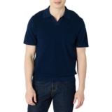 Amazon Essentials Mens Regular-Fit Short-Sleeved Knit Polo Jumper – Navy – Small