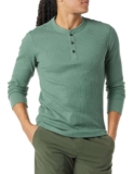 Amazon Essentials Mens Slim-Fit Long-Sleeve Waffle Henley Shirt – Size M