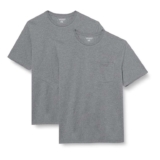 Amazon Essentials Mens T-Shirt Slim-Fit Short-Sleeved Crewneck Pocket, Pack of 2 Grey – Medium Size