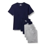 Amazon Essentials Mens V-Neck Undershirt, Cotton, 6-Pack, Grey/Navy – £8.18 S&S
