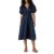 Amazon Essentials Womens Fit and Flare Cotton Sateen Puff Sleeve Midi Dress, V-Neck size L