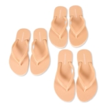Amazon Essentials Womens Flip Flops, Pack of 3 – Size 3 in Beige