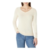 Amazon Essentials Womens Lightweight V-Neck Jumper, Pale Peach, XL
