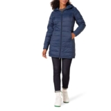 Amazon Essentials Womens Lightweight Water-Resistant Packable Hooded Puffer Jacket – Blue S