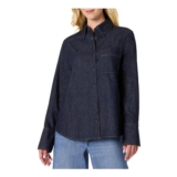 Amazon Essentials Womens Oversized Denim Button-down Shirt, L