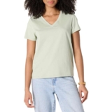 Amazon Essentials Womens Regular Fit 100% Cotton V-Neck Short Sleeve T-Shirt – Large