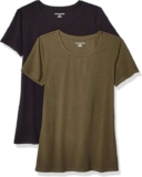 Amazon Essentials Womens Regular-Fit Short-Sleeve Crewneck T-Shirt, Multipacks – Black/Olive, Size XL