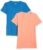 Amazon Essentials Womens Regular-Fit Short-Sleeve Crewneck T-Shirt in Blue & Coral, 2-Pack (Medium)