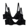 Amazon Essentials Womens Stretch Lace Plunge Bra, Black, 32C