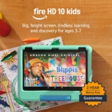 Amazon Fire HD 10 Kids tablet (newest gen) ages 37, includes ads-free books, games, apps and videos that children love, 10.1 brilliant screen, parental controls, 2-year worry-free guarantee, 32 GB