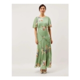 Amber Flutter Floral Print Maxi Dress Green – Size 8