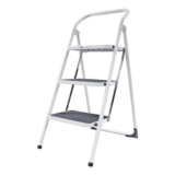 Amig Folding Steel Stool – 3 Treads – White – 103cm