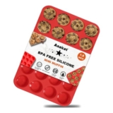 Anaeat 24-Cup Silicone Muffin Pan, Non-Stick, Mini Cupcake Tray