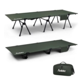 Anbte Folding Camping Bed, 2-Height Adjustable, 180kg, Green