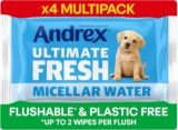 Andrex Ultimate Fresh Washlets, 4-Pack – Gentle, Biodegradable, Flushable Toilet Wipes for Everyday Hygiene