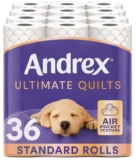 Andrex Ultimate Quilt Toilet Roll – 36 Toilet Rolls, 3-Ply, Bulk Buy Soft, Thick Sheets, FSC Certified
