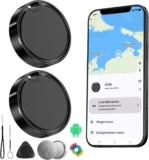 Android Tracker Tags 2 Pack Compatible with Google Find Hub App (Android Only) Smart Tag Key Tracker and Item Locator for Wallets, Backpack, Suitcases-Black