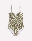 Andros Twist Front Swimsuit Woodland Green, Rhythmic Wave