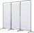 Angel Living 3 Panels Folding Room Divider, Privacy Screen Composed of Polyester Fabric and Sturdy Iron Frame, Freestanding Room Partitions for Office Bedroom Study 243x50x180cm (Natural)