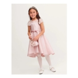 Angelina Lace Satin Party Dress Pink