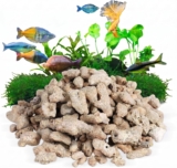 Angoily 500g Crushed Coral for Aquarium Filter Media – 15-40mm Natural Bones Sand with Black Mesh Bag – Porous Substrate to Raise Water Ph – Tropical Fish Tank Reef Stones Filtration