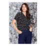 Animal Print Lurex Detail Top