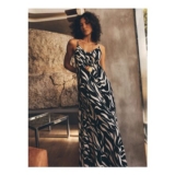Animal Print Trapeze Cami Maxi Dress