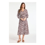 Animal Print V-Neck Elasticated Waist Dress