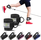 Ankle Straps for Cable Machine (PAIR) Adjustable Padded Cuff Leg Straps Attachment, Ideal for Glute Workouts Leg Training Kickbacks Hip Abductors Booty Building & Lower Body Fitness