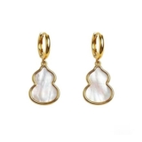 Annie Wu 18K Gold-Plated Mother-of-Pearl Gourd Dangle Earrings