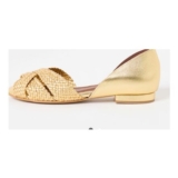 Anonymous Copenhagen Sanni 20 Gold Braided Leather Sandals