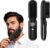 Anyqoo Beard Straightener for Men, Cordless Heated Comb, 8 Temp MCH Black MCH Fast & Even Heating Brush, 8 Precise Temps, Plasma Grooming, 5-Fold Safety, Cordless, 30-Min Runtime, 5200 mAh Battery