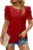Aokosor Ladies Tops for Womens T Shirts Summer Clothes Round Neck Tshirts Gigot Sleeve Casual Tees Eyelet Tops