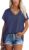 Aokosor T Shirts for Women V Neck Summer Tops Ladies Extended Shoulder Tshirt