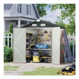 Aoxun 6×4 Ft Metal Garden Shed Heavy Duty Storage