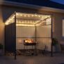 Aoxun BBQ Shelter 6x6ft, Pergola with 3 Windproof Side Panels, Metal Grill Shed with Weather-Resistant Steel Frame, Smoke-Release Gap for Garden Patio Backyard