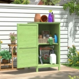 Aoxun Wooden Garden Storage, Outdoor Storage Cabinet Small Wooden Garden Shed 55 x 54 x 100 cm, Green – Sold & Shipped by yunyi-service