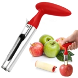 Apple Corer Remover, Apple Slicer Cutter, Apple Cutter with Serrated Stainless Steel Blade and Ergonomic ABS Handle