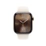 Apple Watch Series 10 GPS Cellular, 42mm Gold Titanium Case with Starlight Sport Band S/M
